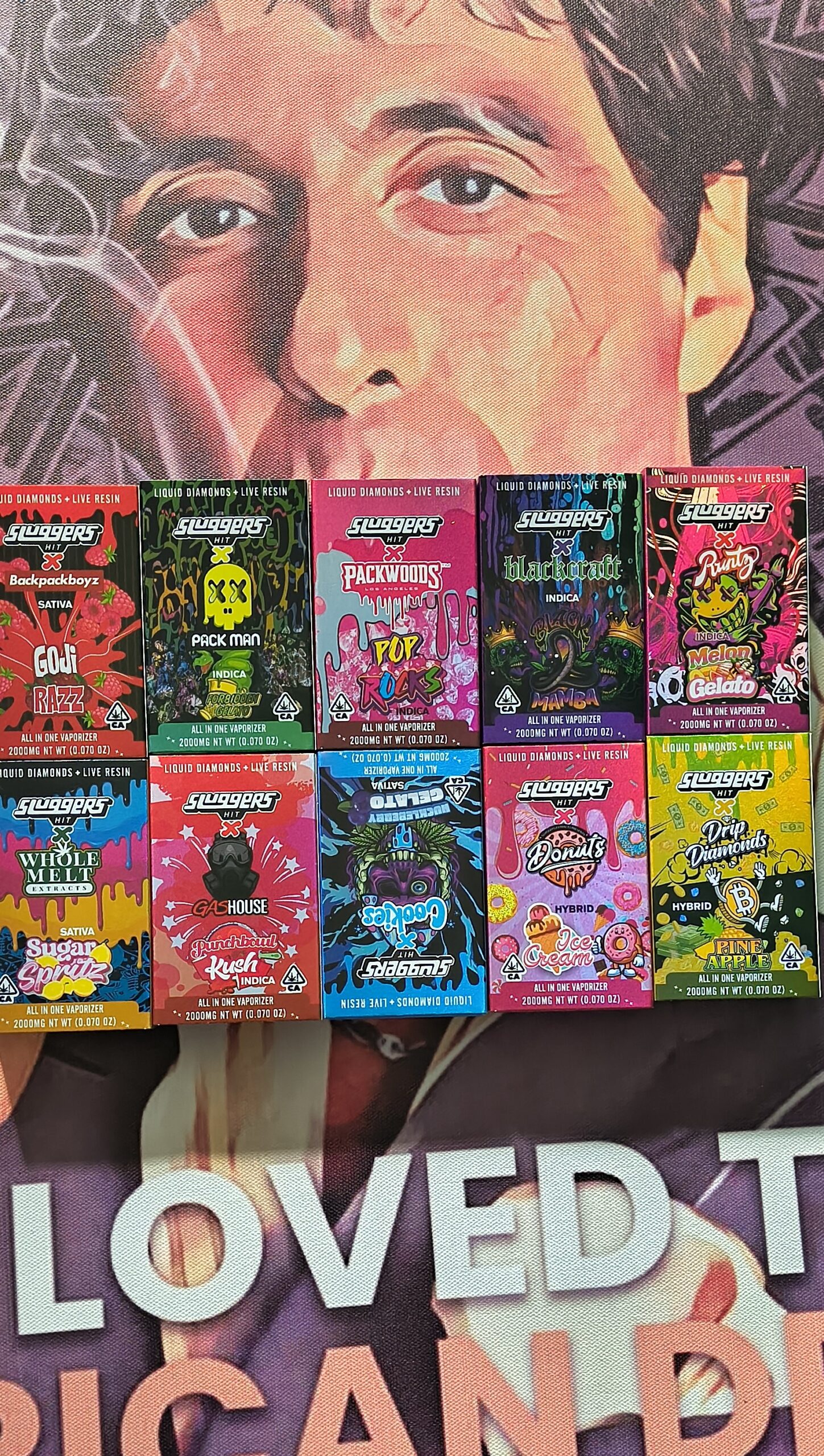 LOGO SLUGGER HIT X SLUGGERS HIT X BACKPACKBOYZ GOJI RAZZ & BLACK CHERRY GELATO (SATIVA & SATIVA) 2gr