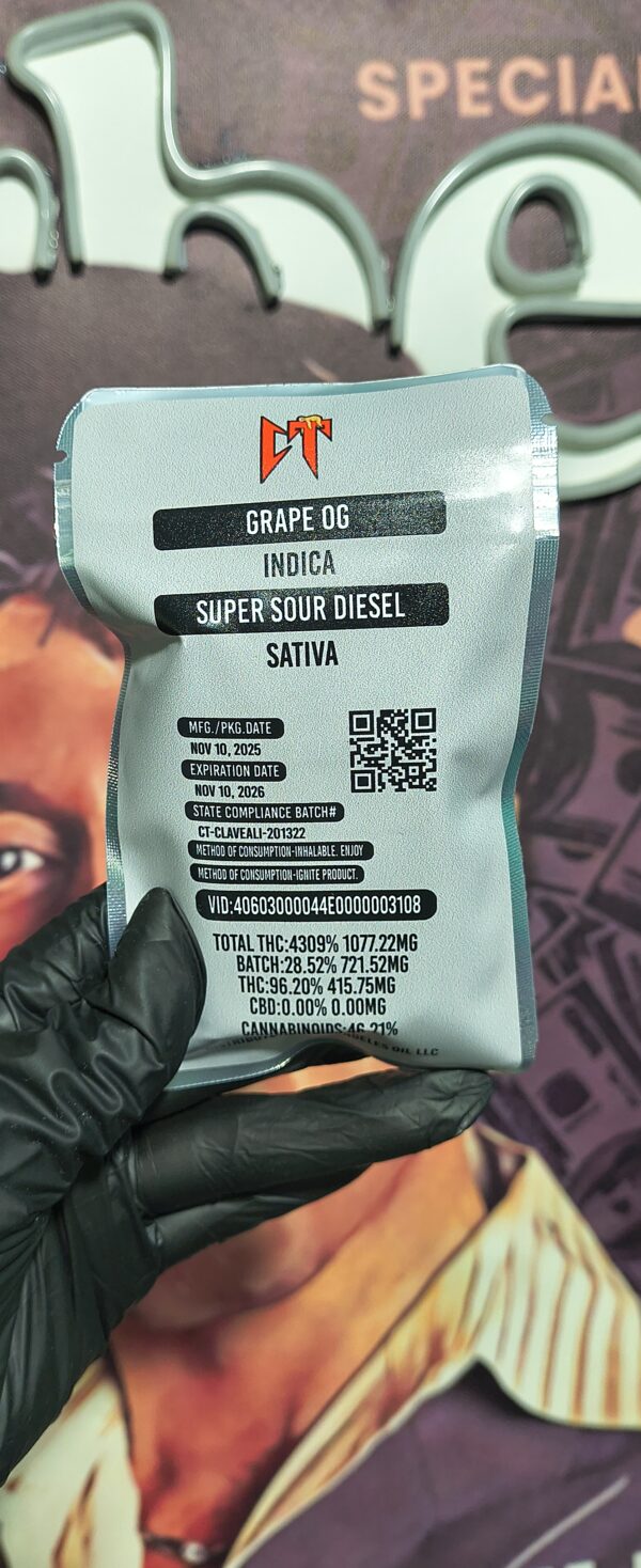 CT GRAPE OG & SUPER SOUR DIESEL (INDICA & SATIVA) 3gr