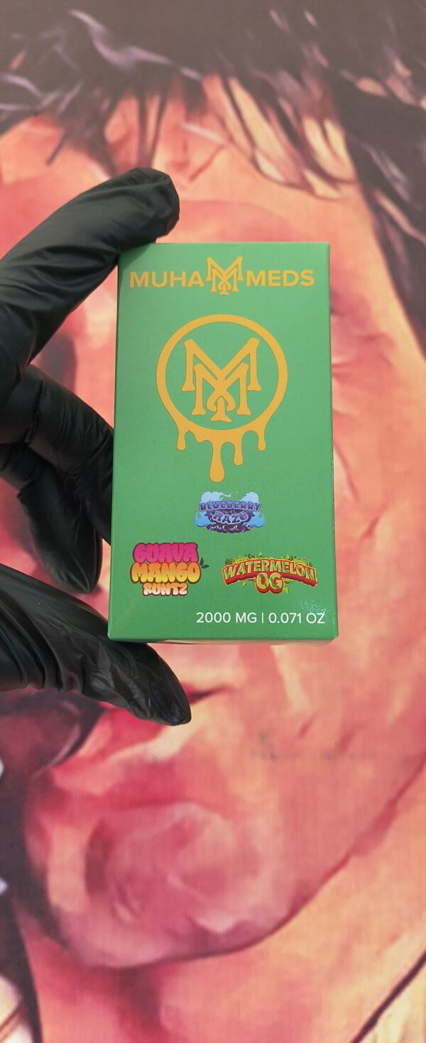 BLUEBERRY HAZO 1 MUHA MEDS TRIPLE BLUEBERRY HAZO & GUAVA MANGO RUNTZ & WATERMELON OG (INDICA & SATIVA & HYBRID) 2gr