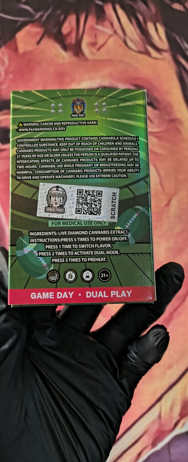 PACK MAN NFL FIELD MVP FUEL & COACH`S CONFIDENTIAL (INDICA & SATIVA) 2gr