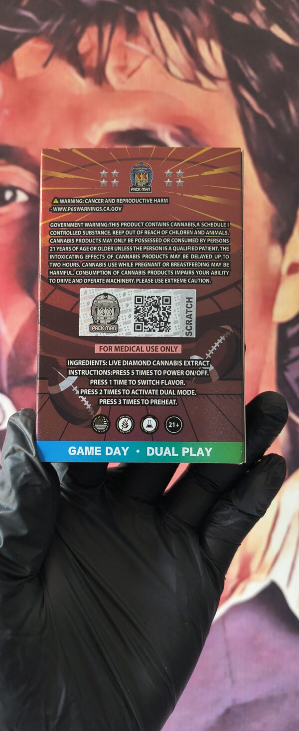 PACK MAN NFL QUARTERBACK KUSH & PLAYMAKER PUNCH (SATIVA & INDICA) 2gr
