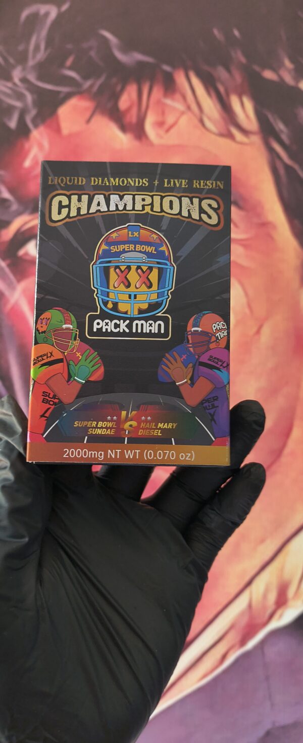 PACK MAN NFL SUPER BOWL SUNDAE & HAIL MARY DIESEL (SATIVA & HYBRID) 2gr