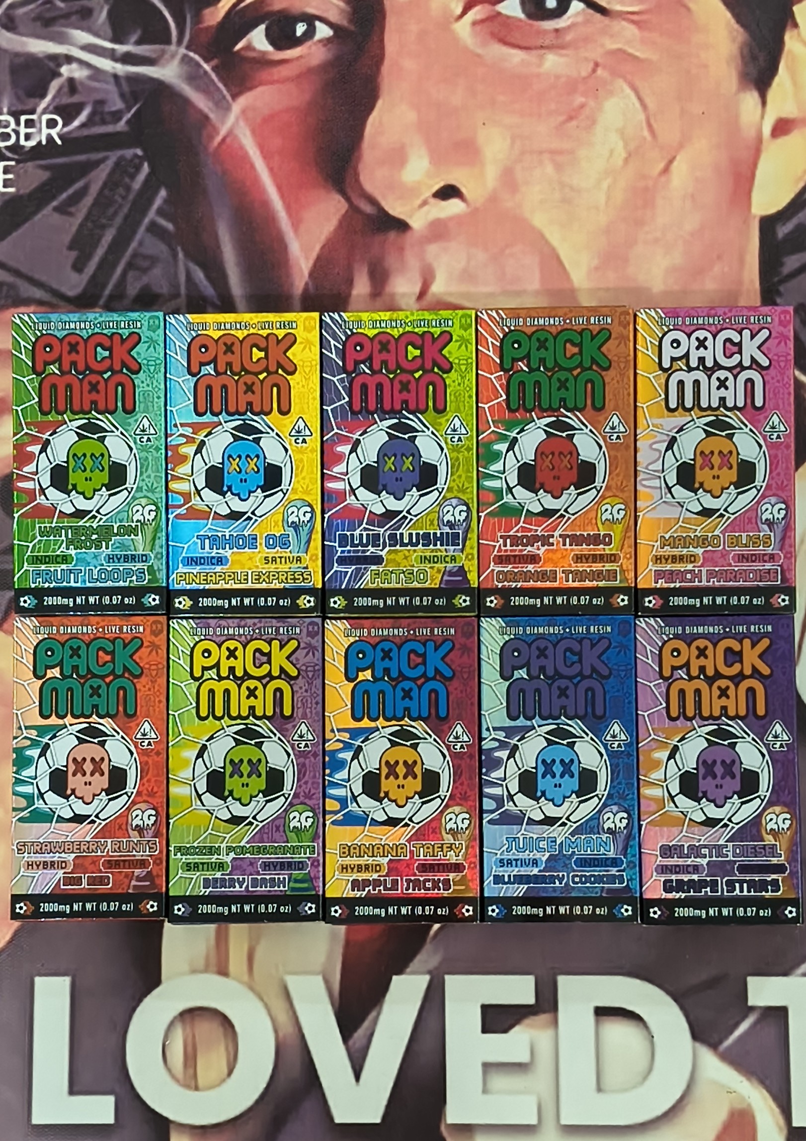 LOGO PACKMAN MUNDIALISTA PACKMAN MUNDIALISTA BANANA TAFFY & APPLE JACKS (HYBRID & SATIVA) 2gr